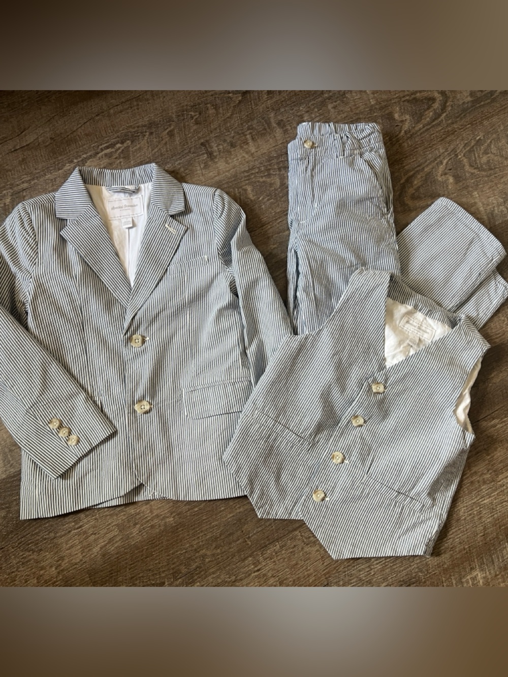 Special Occasion by Gymboree Seersucker 3-Piece Suit Boys-Size 7